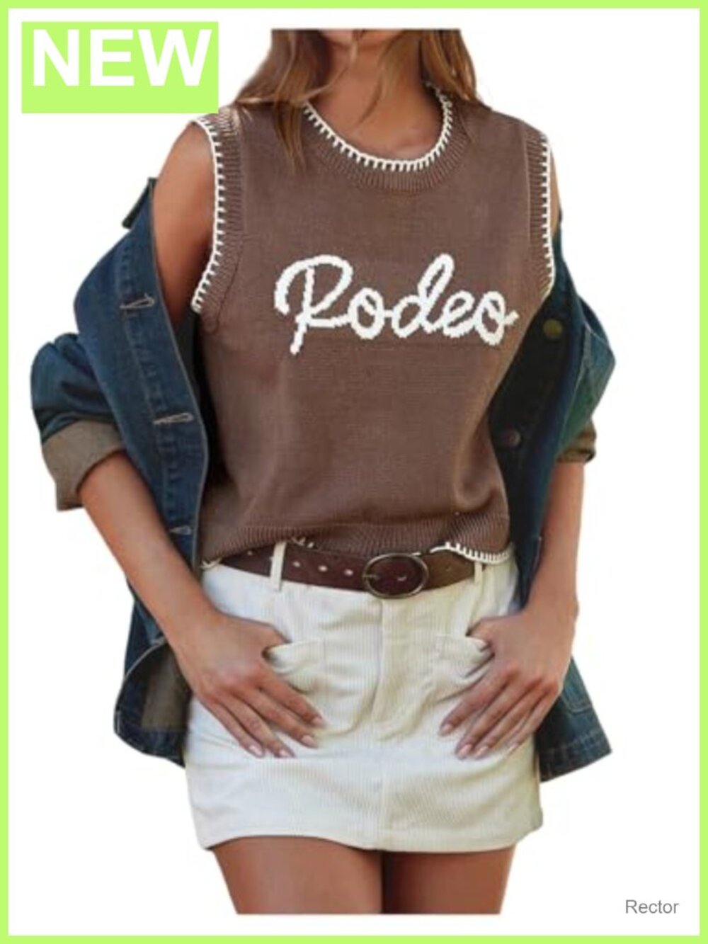 Women's Letter Graphic Sweater Vest Sleeveless Knit Top